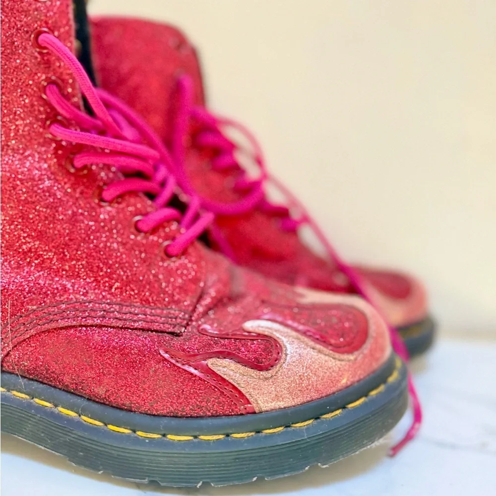 Dr. Martens 1460 Pascal Flame Glitter Boot - Picture 8 of 11